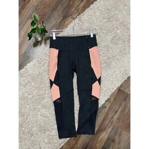 Calia by Carrie Underwood Size XS Gray Peach Mesh High Waisted Capri Leggings